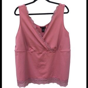 Lane Bryant coral peach lace tank top